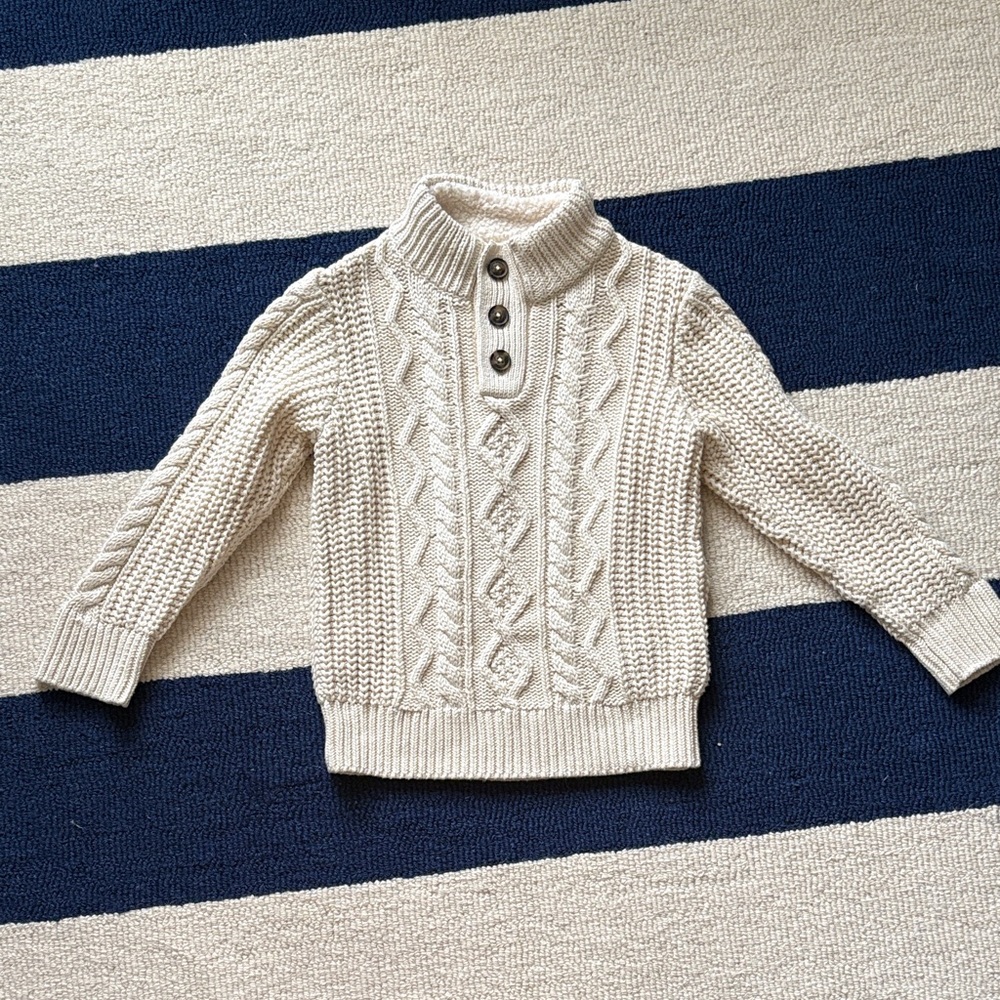 Kids Cream Cable Knit Sweater